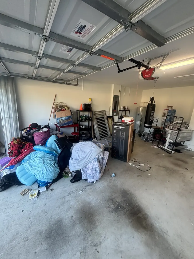 Garage before junk removal